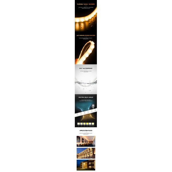 IP67 Linear Flexible LED Strip Lights Waterproof CE RoHS Certificates