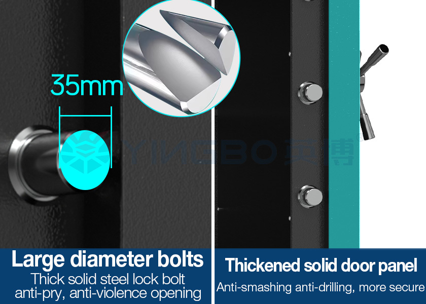 Good Safe Box With Fingerprint Lock Durable Solid Steel Anti Theft Fire Proof Safe Box