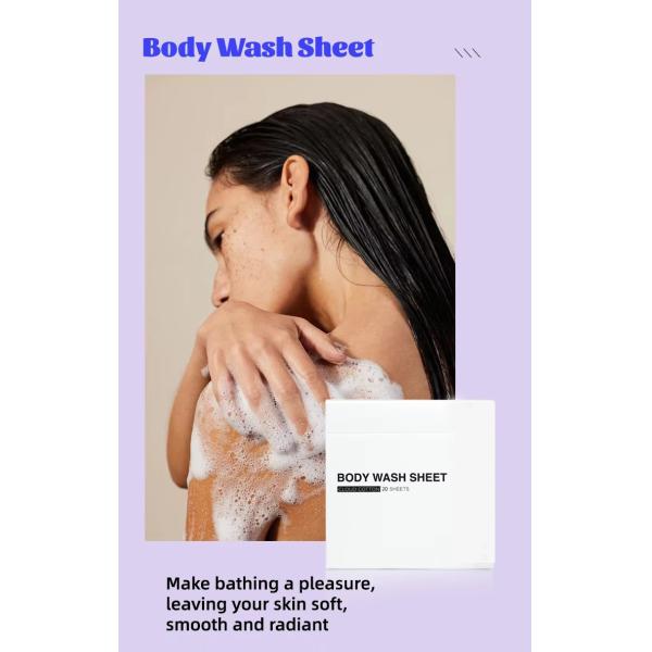 Portable Body Wash Sheets Zero Waste Dissolvable Customize For Travel