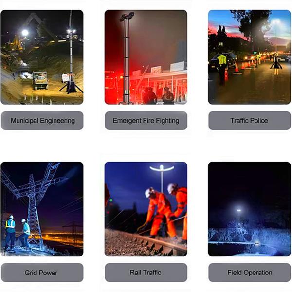 Trailer Mounted Lighting Tower Renewable Energy Technologies Solar Powered Generator Industrial Light Tower