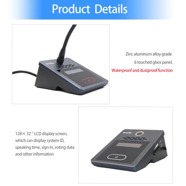 HUAIN Desktop Digital Wired Audio Video Conference Microphone System Professional Meeting Mic With Voting