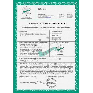 ZhongLi Packaging Machinery Co.,Ltd. Certifications