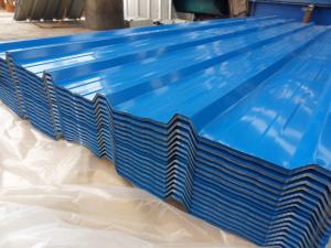 China Corrugated Steel Roofing Sheet Color Coated Iron Galvanized Metal G550 500mm on sale