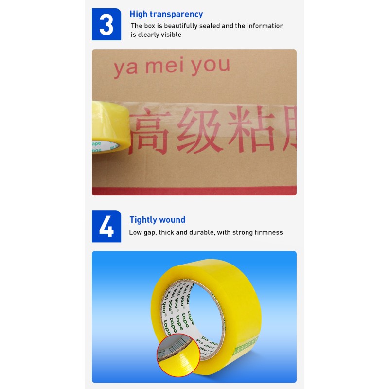 Long Lasting BOPP Clear Packaging Tape Strong Adhesive For E Commerce Shipping