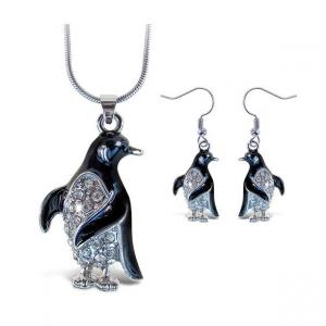 Wholesale Puzzled Sparkling Penguin Necklace and Earrings Set Charming Necklace and Earring Set - Ocean from china suppliers