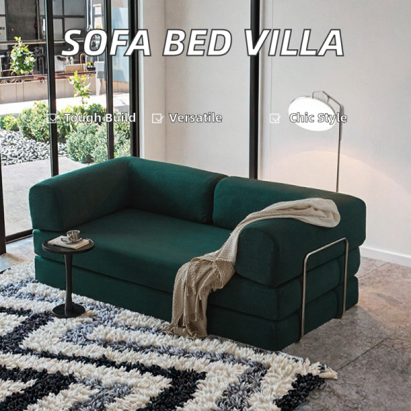 Modern Compression Sofa Bed Set Microfiber Fabric Sectional Modular Design Stainless Steel Legs Square Shape Customizable Vacuum