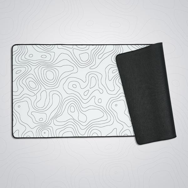 2/3/4/5/6mm Thickness Custom Oversize Large Keyboard Mat with White Topographic Design