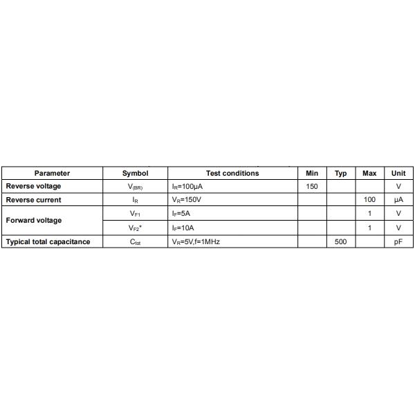 MBR10150CT Schottky Bridge Rectifier TO-220-3L Plastic Encapsulated Diodes