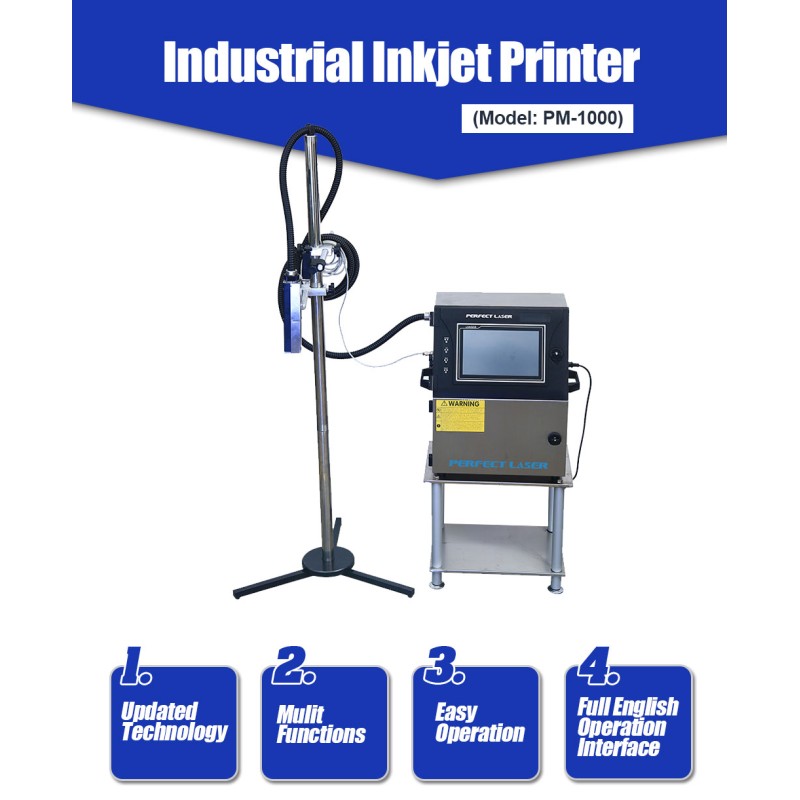 Automatic Continuous Industrial Inkjet Printer For Aluminium Iron Plastic Bottles / Bags