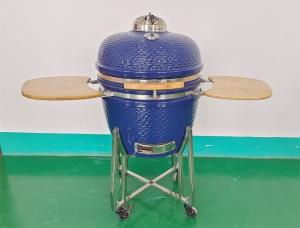China 61cm Ceramic Kamado Grill 24 Inch Stainless Steel Stands Cast Iron Grate on sale