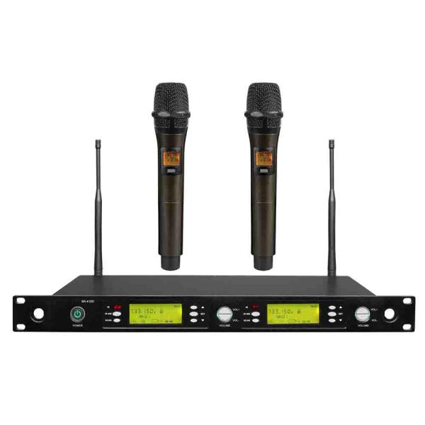Performance Wireless Microphone System SR-410D LED screen alarm automatically