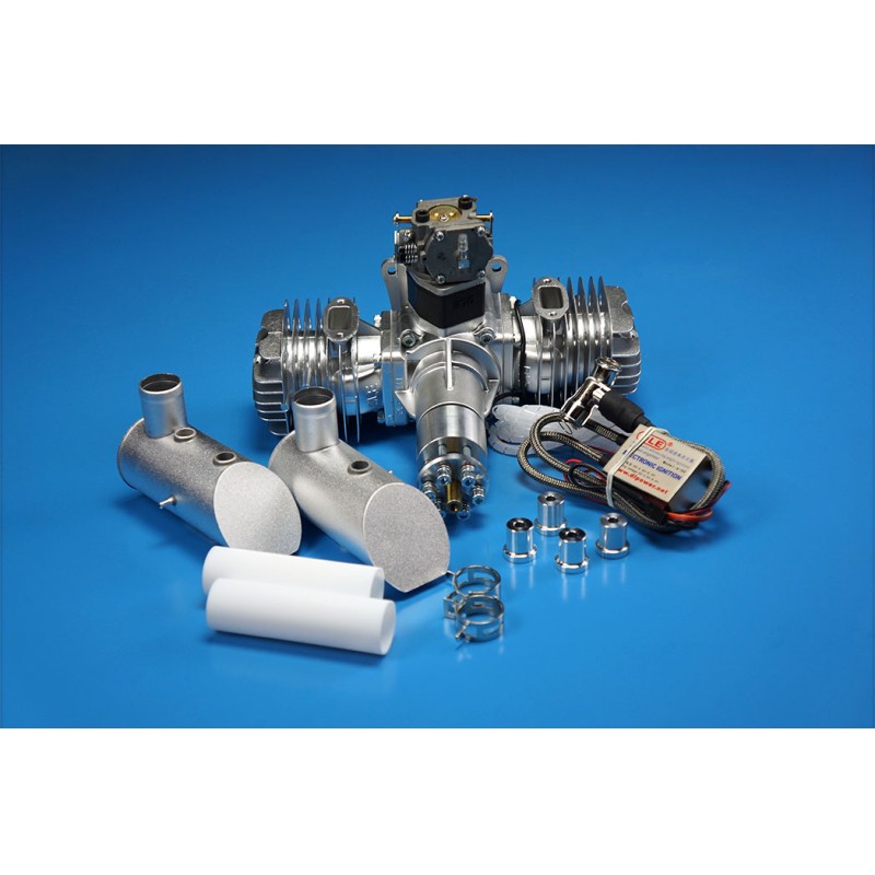 DLE111Model Airplane Gasoline Engine Double Cylinder Two Stroke Side Exhaust Natural Air-cooled Hand Starting 111CC Displacement