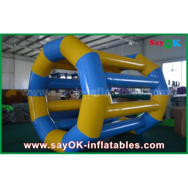 Inflatable Water Tunnel Yellow / Blue Funny Rolling Inflatable Water Toys Inflatable Pool Toys For Water Park