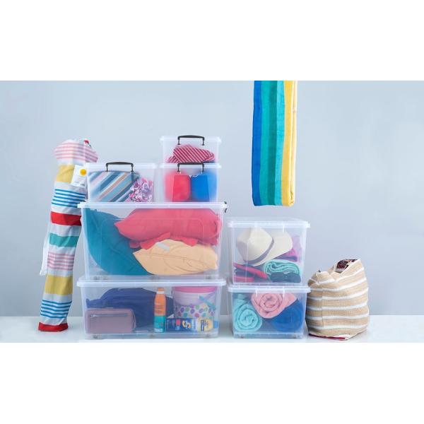 Rolling Storage Box Rolling Storage Box Plastic Storage Bin with Lid and Wheels, Non-Toxic, BPA Free, Odor Free, Organizer Storage Box