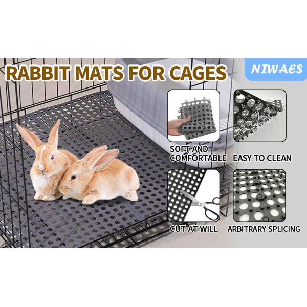 Rabbit Cage Mat Floor Plastic Bunny Resting Mats For Wire Cage Bottom Washable Small Animal Feet Pad With Holes For Chinchilla Ferret Guinea Pig Easy