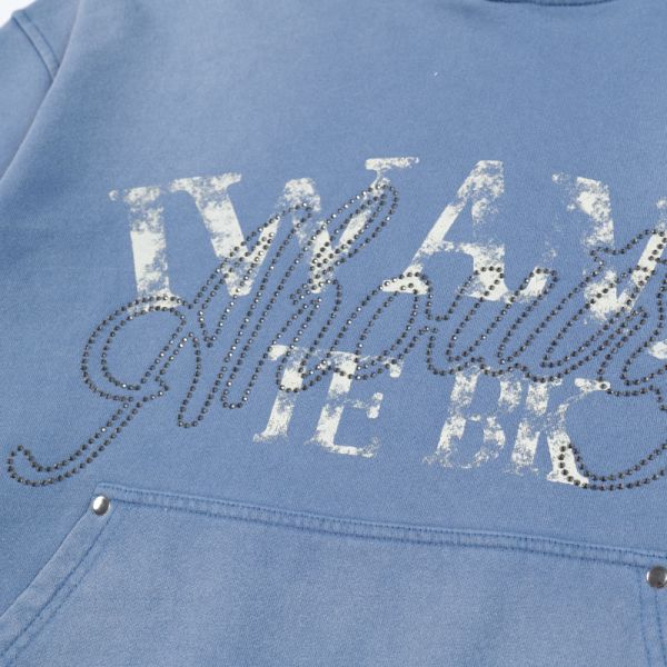 Washed Make Old Worn-out Letter Printed Heavyweight Looped 100% Cotton Breathable Windproof Oversized Fit Hoodie Pocket Winter