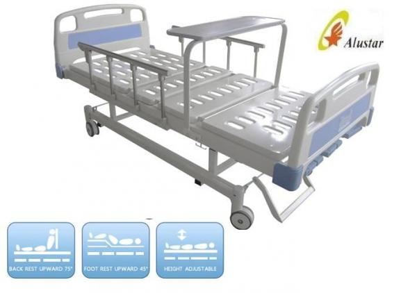 Quality Aluminum Folding Guardrail Manual Crank Nursing Medical Hospital Beds (ALS-M307) for sale