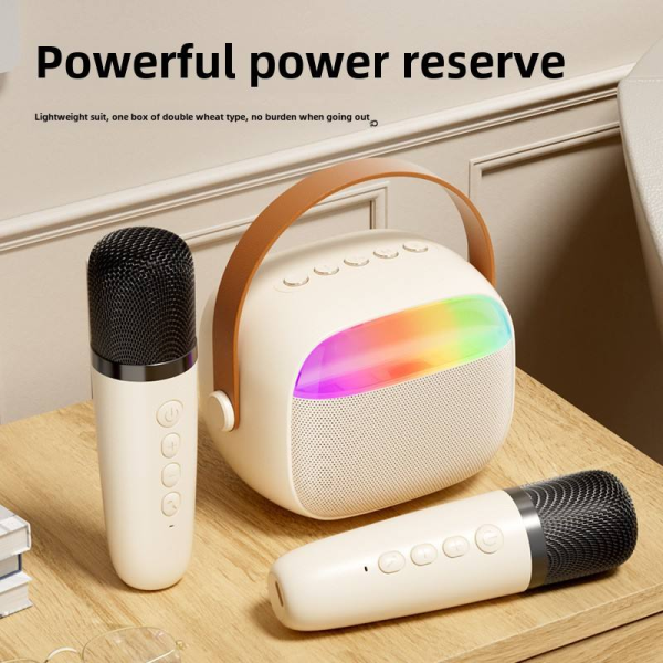 Wireless Karaoke Speaker With Microphone RGB Light Mini Portable BT Speaker For Home Party