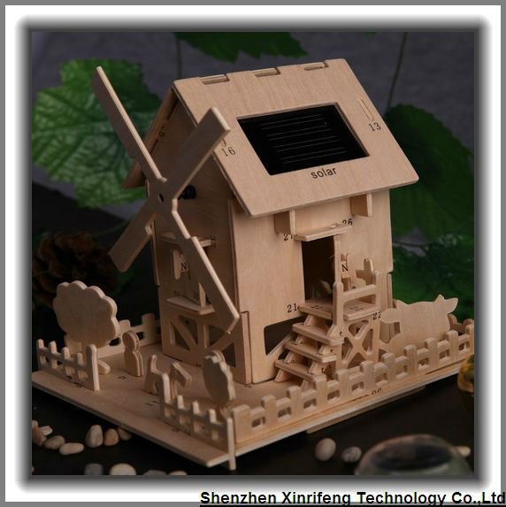 Strong Motor Solar Windmill Toy House Model For Kids High Durability