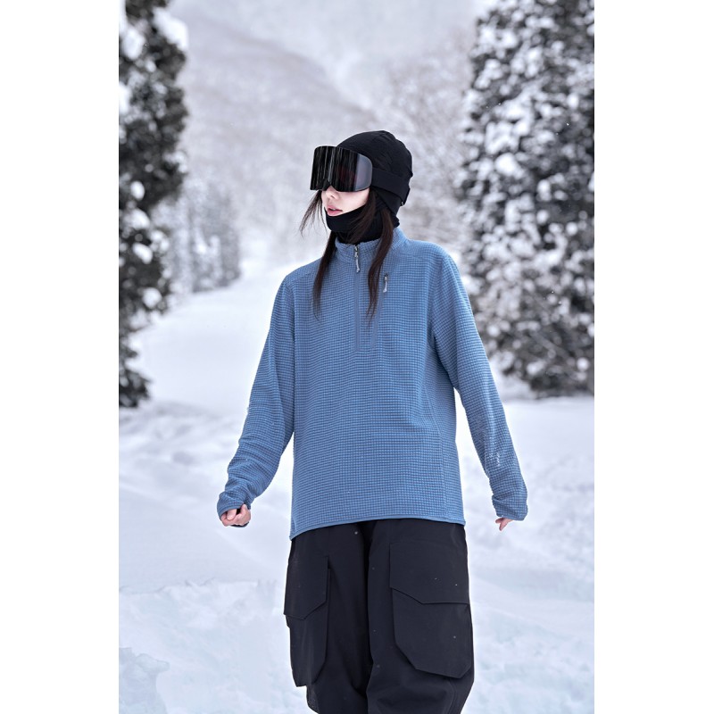 Custom OEM Plaid Polar Fleece Ski Mid Layer Couple Jacket Windbreaker Inner Liner