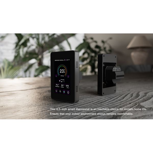 Smart LCD Color Screen Room Thermostat With CO2 Humidity Sensor Fan Control