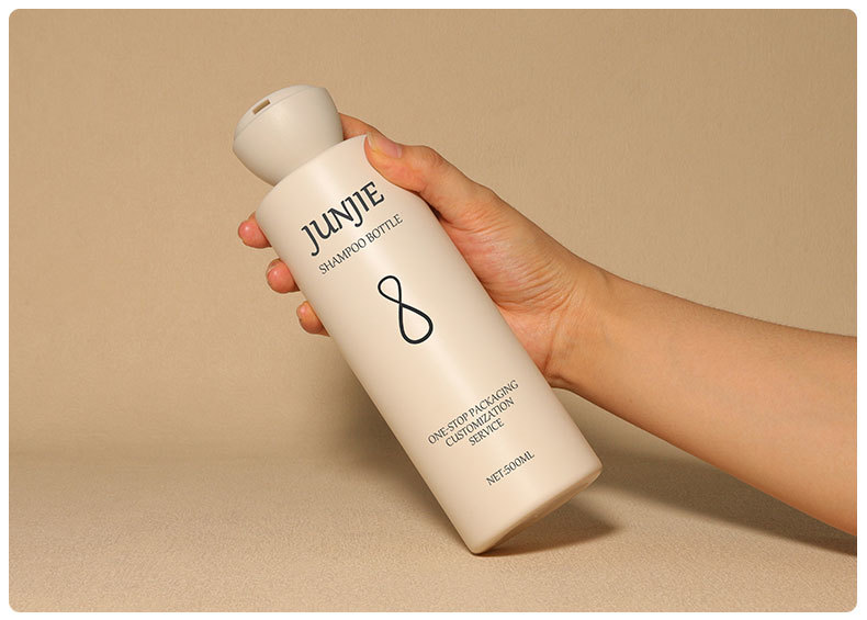 Premium PET Cosmetic Bottles Packaging with Press Lid 500ml Customized Lid Empty Shampoo Bottle Customized Colors Logo
