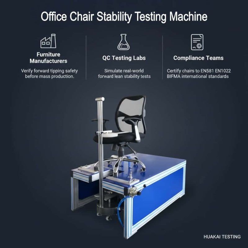 BIFMA X5.1 EN 1022 Office Chair Stability Testing Machine | Chair Forward Stability Tester | Furniture Safety Test Equipment