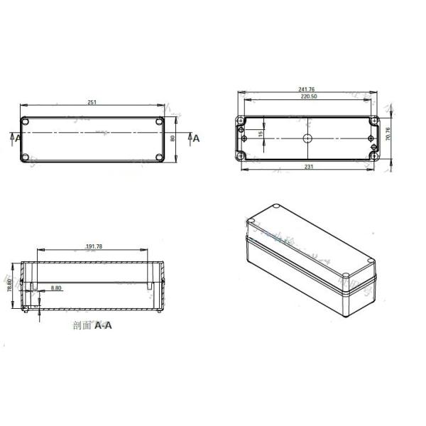 Pcb 248x77x85mm ABS Plastic Electronic Enclosures