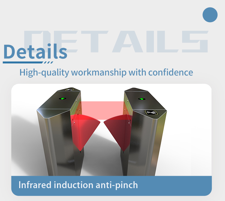 Revolving Flap Barrier Turnstile Gate With Card Reader / Fingerprint Access Control