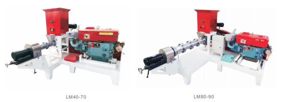 Dry Way Floating Fish Feed Pellet Machine 60kg / H Diesel Type Wear Resistant