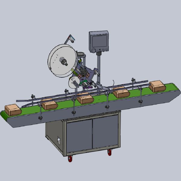 Metal Plastic Cap Flat Bag Labeling Machine For Rectangular Square Bottles SGS Certificated