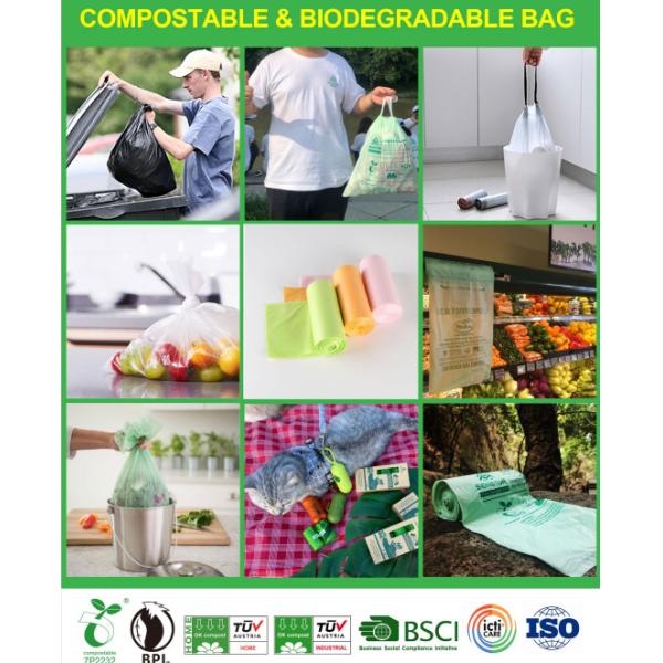 Custom 100 Biodegradable Plastic Bags Recyclable Plastic Take Away Bags