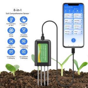 Wholesale Smart 8-in-1 Soil NPK EC PH Temperature Moisture Sensor USB Multi-Parameter Analyzer For Precision Farming from china suppliers