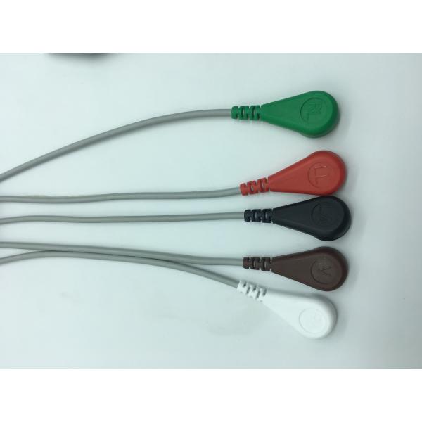 8 Pin PH Ecg Cable / Clip , Monitor Connector Reusable ECG Lead Wires