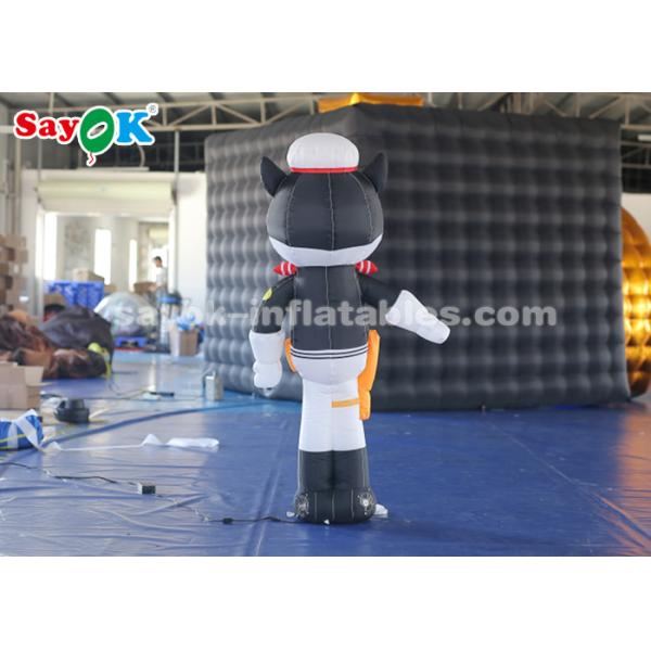 Indoor Inflatable Cartoon Characters 1.5 Meter Black Cat Sheriff Model