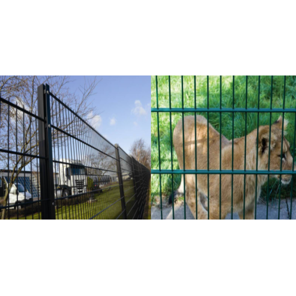 Powder Coated 2D Welded Double Horizontal Wire Fence For Stadiums