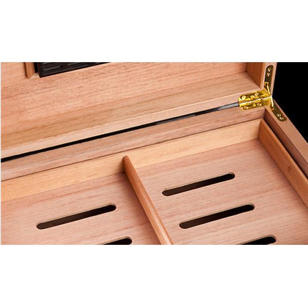 Custom Cigar Humidor Box with Layered Storage Adjustable Humidifier and Digital Hygrometer