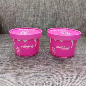 Customized Packing Way Acceptable Paper Ice Cream Cups with Full Volume 180