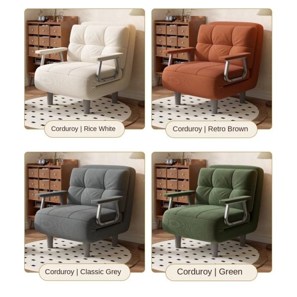 Vintage Multi-functional Foldable and Extendable Sofa Bed Three Modes Leisure Sofa Chair Single Cloud Sofa Bed for Living Room
