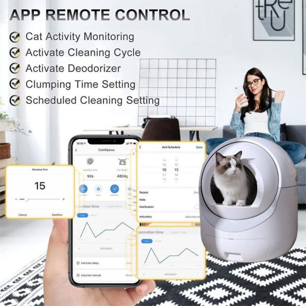 Pet Smart Fully Automatic Extra Large Cleaning Odor Removal Cat Litter Box Anti-Splash Cat Litter Tray