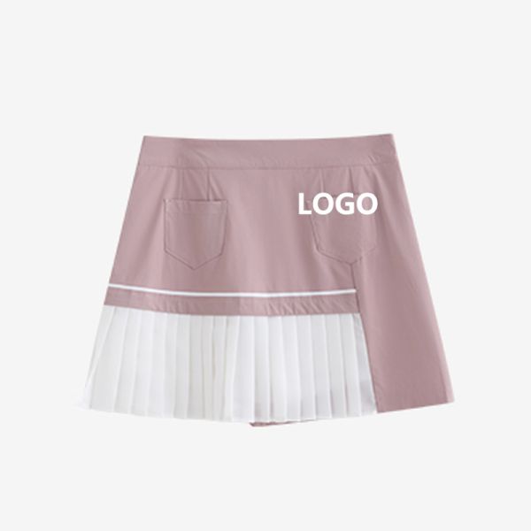 Customized A-Line Half-Length Breathable Spandex/Polyester Sports Skirt for Women Anti-Glare Golf Clothing Spring/Summer Printed