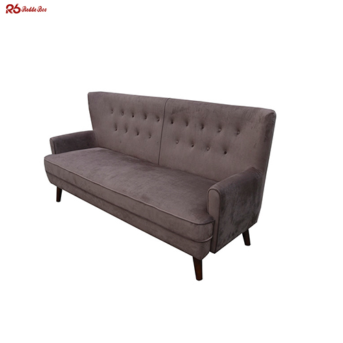 Wear Resistant Modular Tufted Velvet Upholstered Sofa Sets Yellow Brown For Living Room