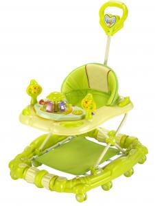 China Green 6 Wheel Adjustable Baby Walker for Girls , Portable Baby Walker on sale