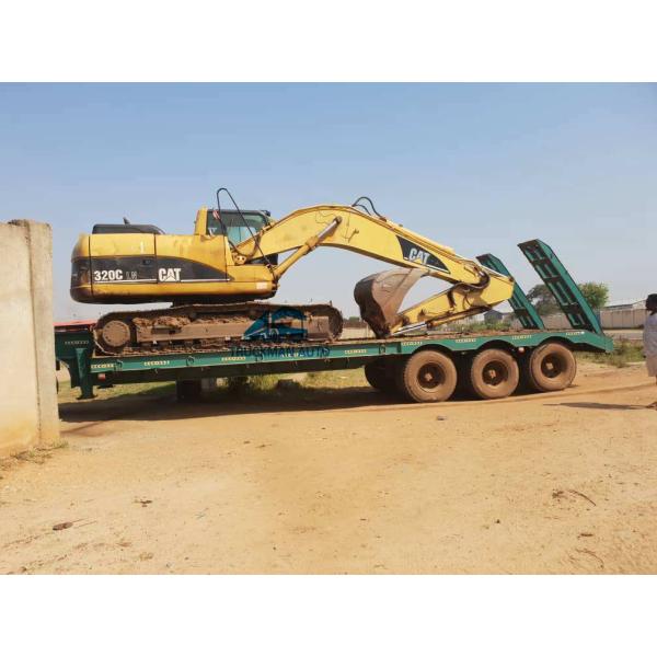 Flatbed 3 Axle 60 Tons Low Bed Semi Trailer With ABS Brake System