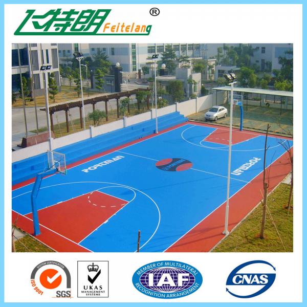 Quality 4mm Silicon PU Sports Flooring / Green Badminton Court Flooring Durable Seamless for sale
