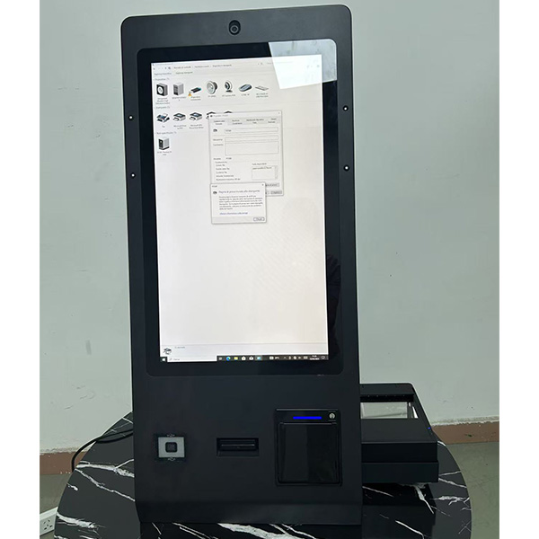 OCR Passport Reader 24 Inch Desktop Hotel Check In Self Service Kiosk with Camera Microphone