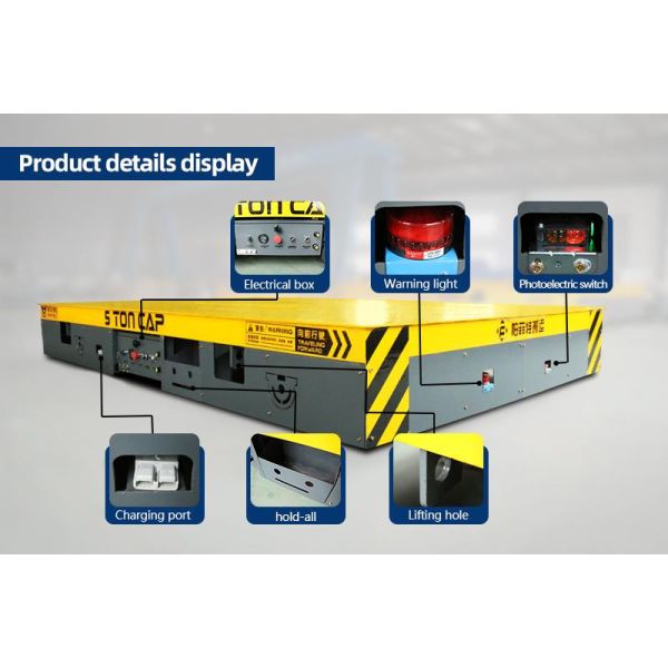100T Battery-Powered Trackless Transfer Cart for Heat-Resistant Material Transfer in Workshops