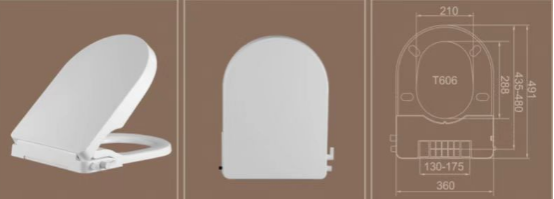 Polypropylene Material Bidet Seat Cover with Double Nozzles and Soft Close for Sanitary Ware