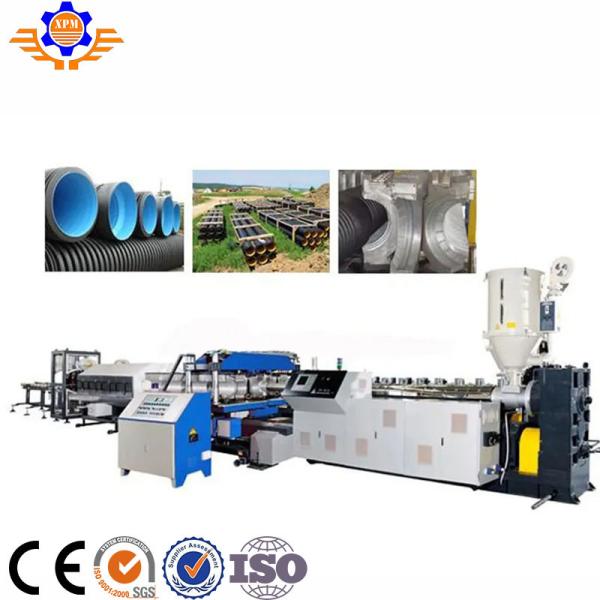 PVC UPVC Double Wall Corrugated Pipe Machine With Conical Twin Screw