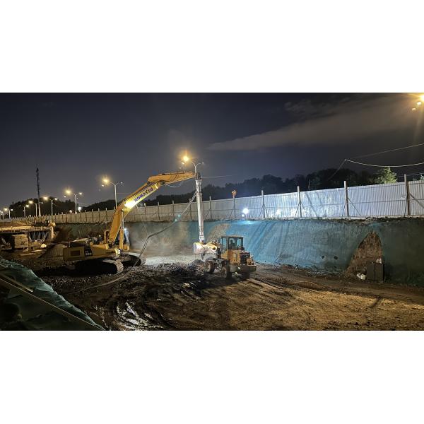 BVEM 2600 r/min rotation speed Vibroflotation Device mounted to excavator sharing hydraulic power system